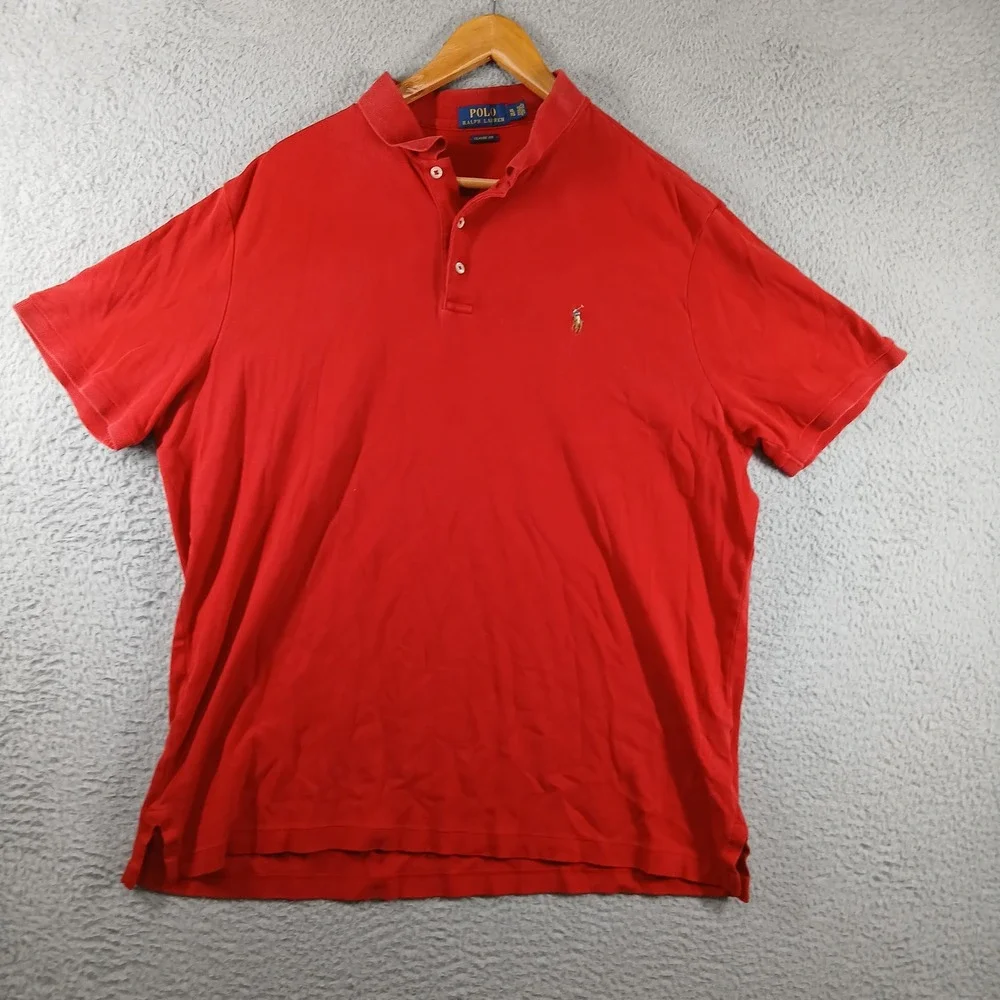 Polo Ralph Lauren Classic‎ Fit Red Pique Short Sleeve Polo Shirt XL
